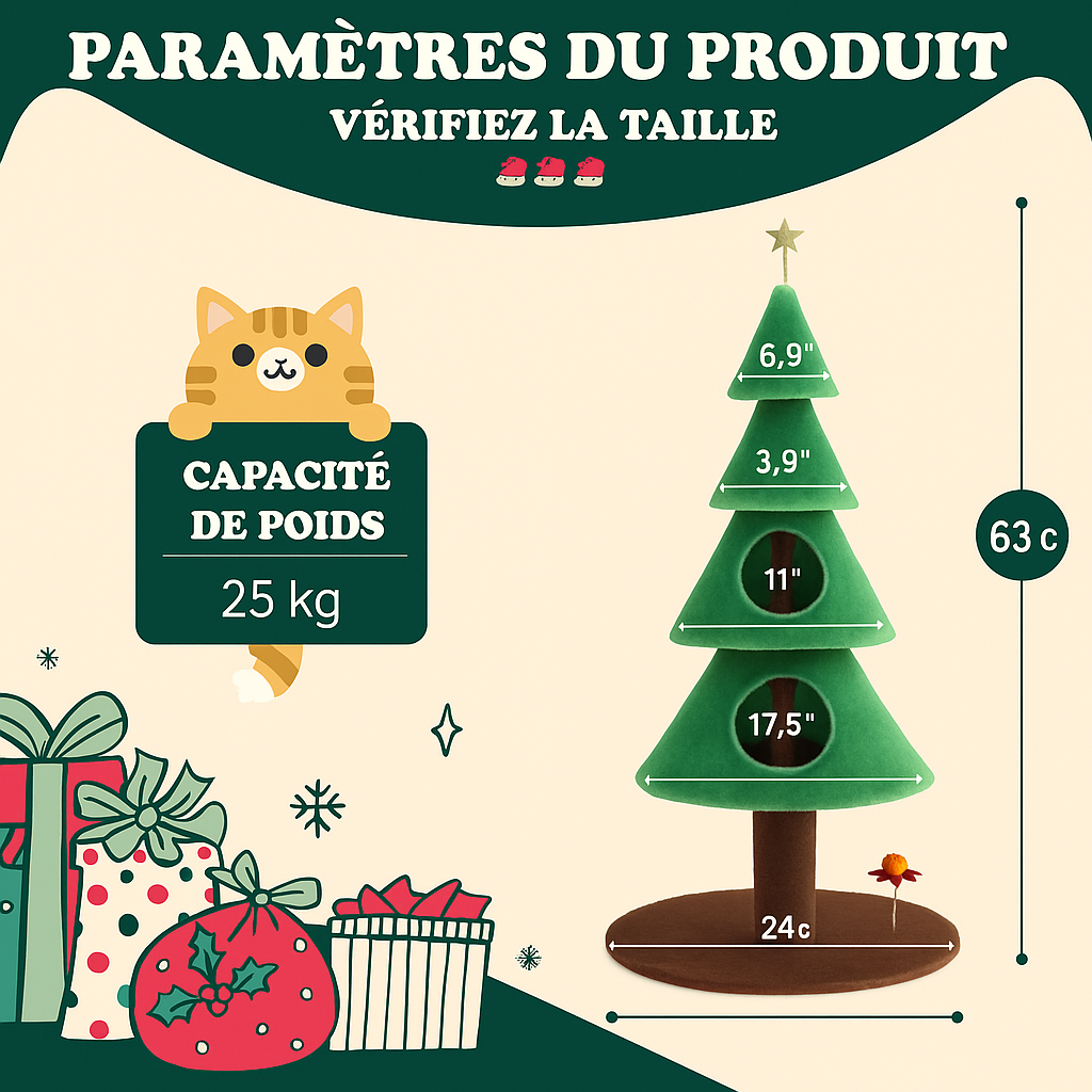 Tour de Noël pour Chats – Arbre à Chat avec Condos
