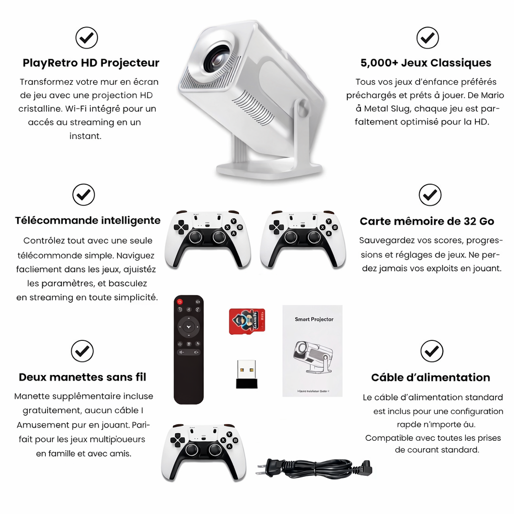 PlayRetro™ Projecteur de Jeux
