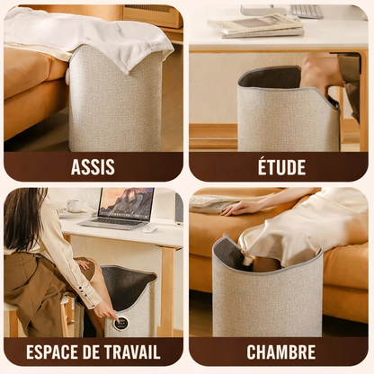 Chauffe-jambes et pieds pliable