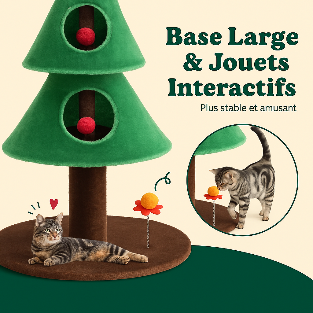Tour de Noël pour Chats – Arbre à Chat avec Condos
