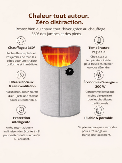 Chauffe-jambes et pieds pliable