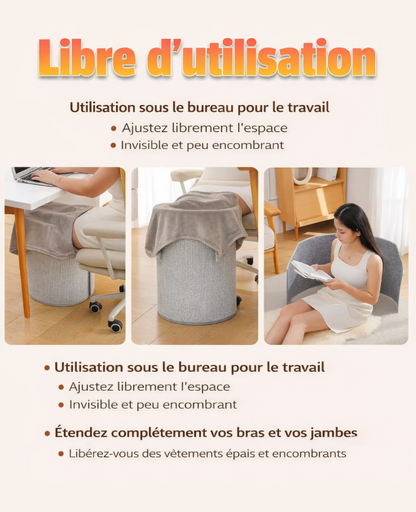 Chauffe-jambes et pieds pliable