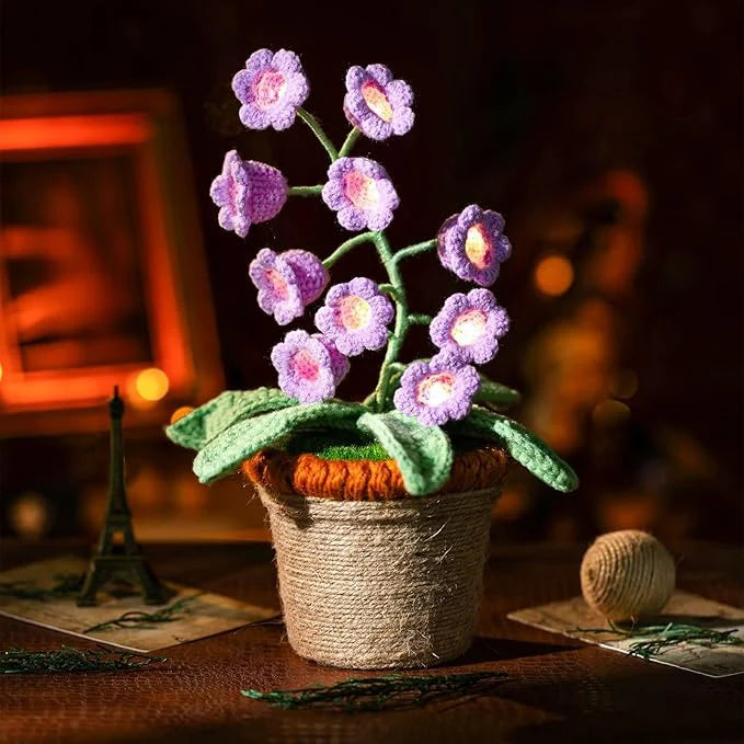 Fleur lumineuse au crochet faite à la main