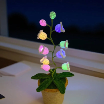 Fleur lumineuse au crochet faite à la main
